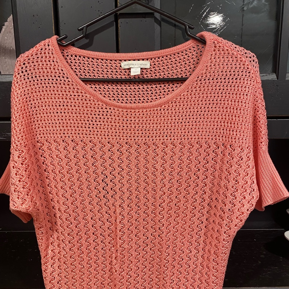 Pink Knit Short Sleeve Top